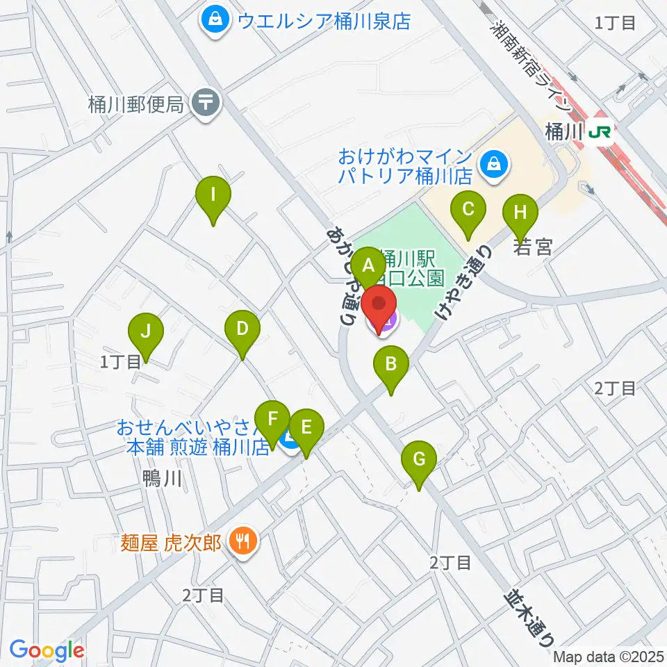 響の森 桶川市民ホール周辺の駐車場・コインパーキング一覧地図