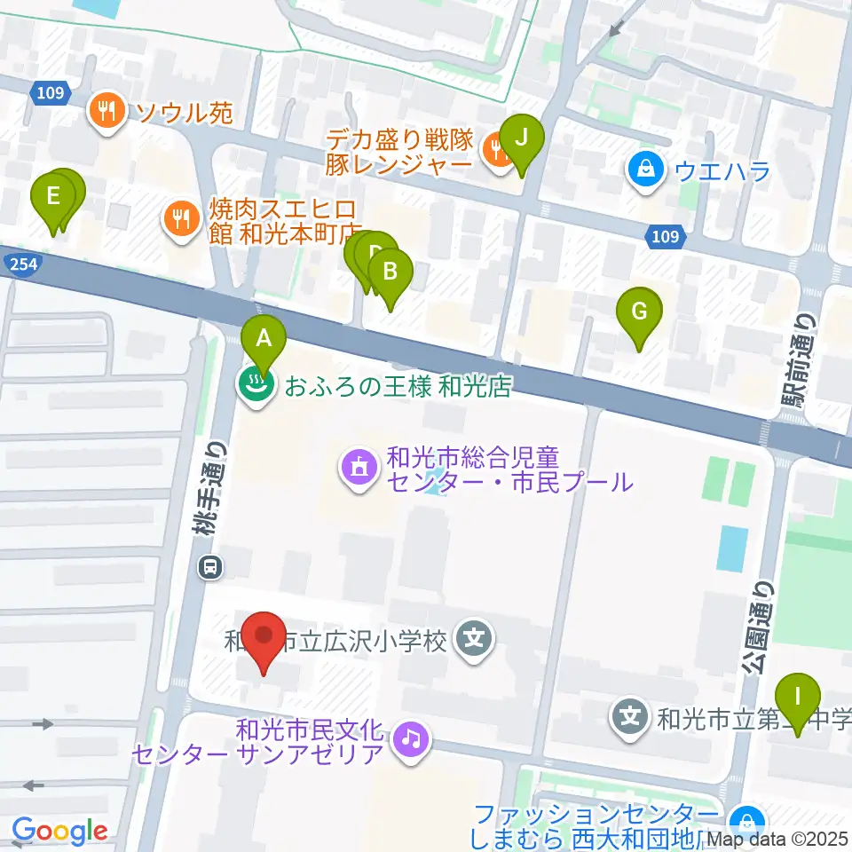 和光市民文化センター サンアゼリア周辺の駐車場・コインパーキング一覧地図