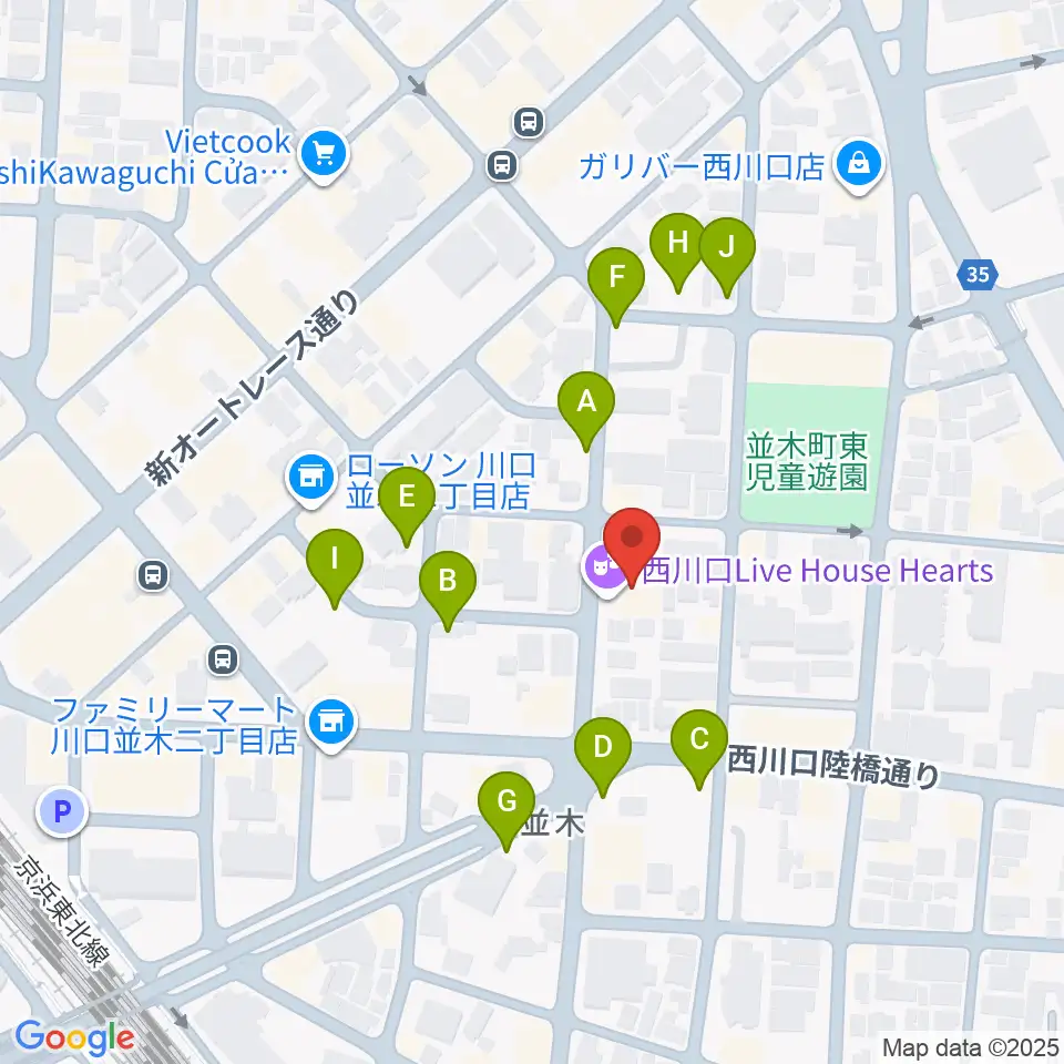 西川口Hearts周辺の駐車場・コインパーキング一覧地図