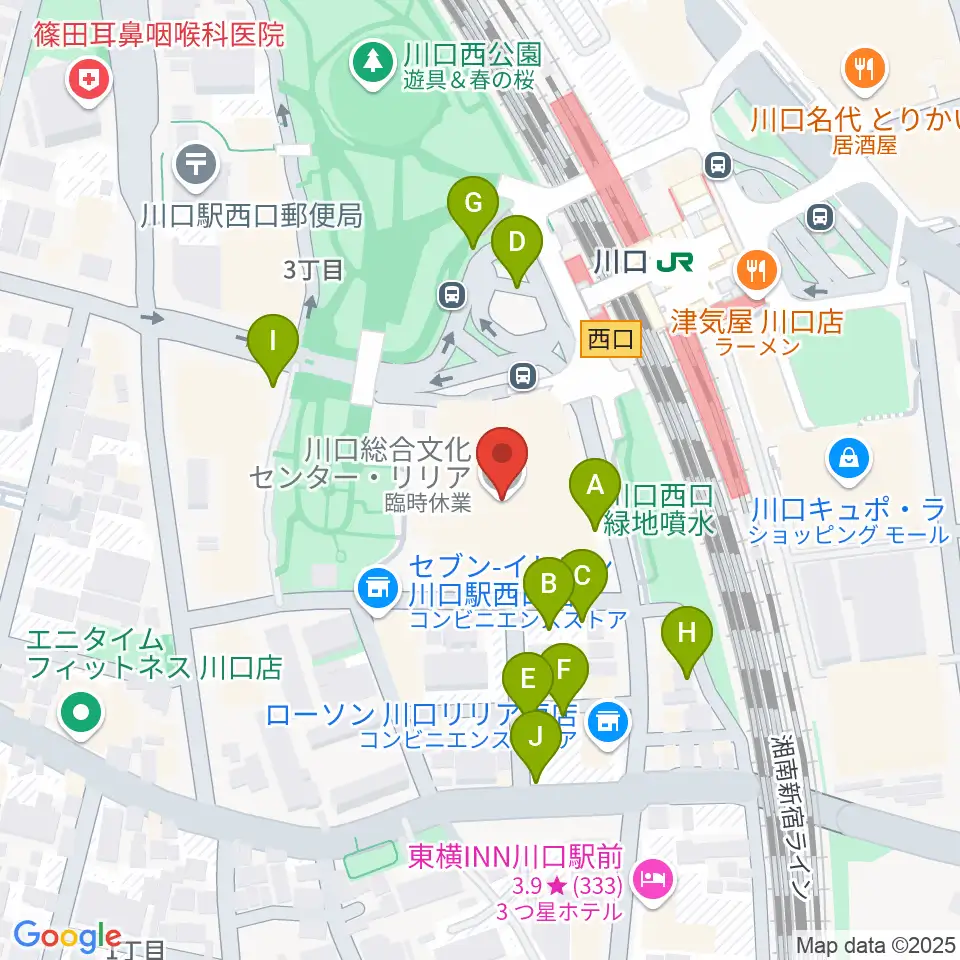 川口総合文化センター・リリア周辺の駐車場・コインパーキング一覧地図