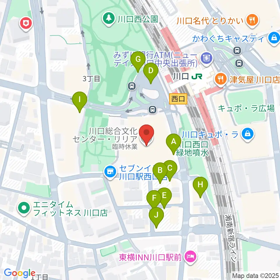 川口総合文化センター・リリア周辺の駐車場・コインパーキング一覧地図