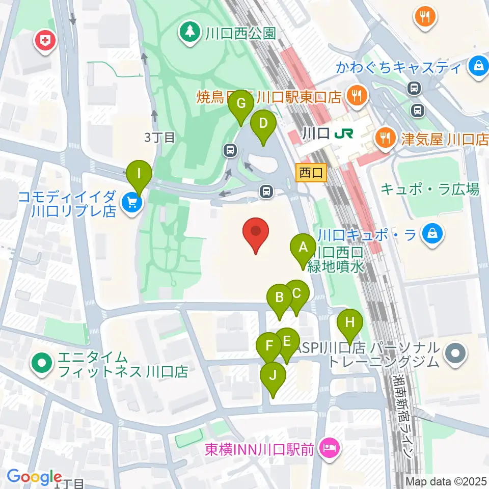 川口総合文化センター・リリア周辺の駐車場・コインパーキング一覧地図