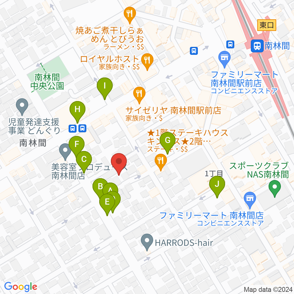 南林間ハイダウェイ周辺の駐車場・コインパーキング一覧地図