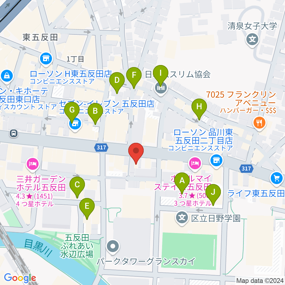 山口綾規スタジオ周辺の駐車場・コインパーキング一覧地図