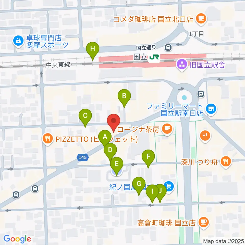 国立NO TRUNKS周辺の駐車場・コインパーキング一覧地図