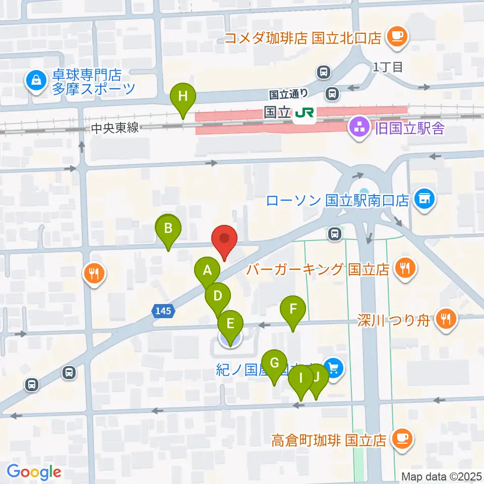 国立NO TRUNKS周辺の駐車場・コインパーキング一覧地図