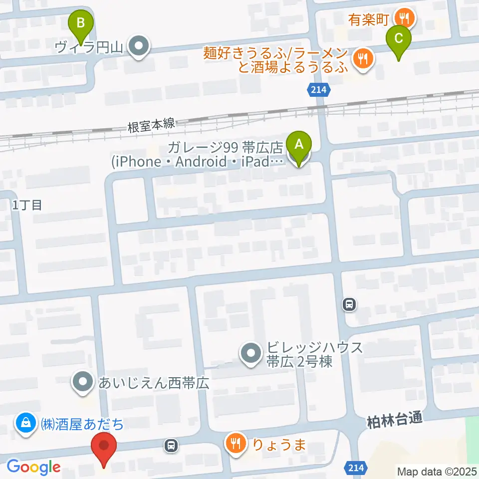 平井音楽事務所 十勝帯広の音楽教室周辺の駐車場・コインパーキング一覧地図