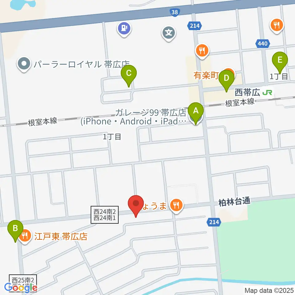 平井音楽事務所 十勝帯広の音楽教室周辺の駐車場・コインパーキング一覧地図