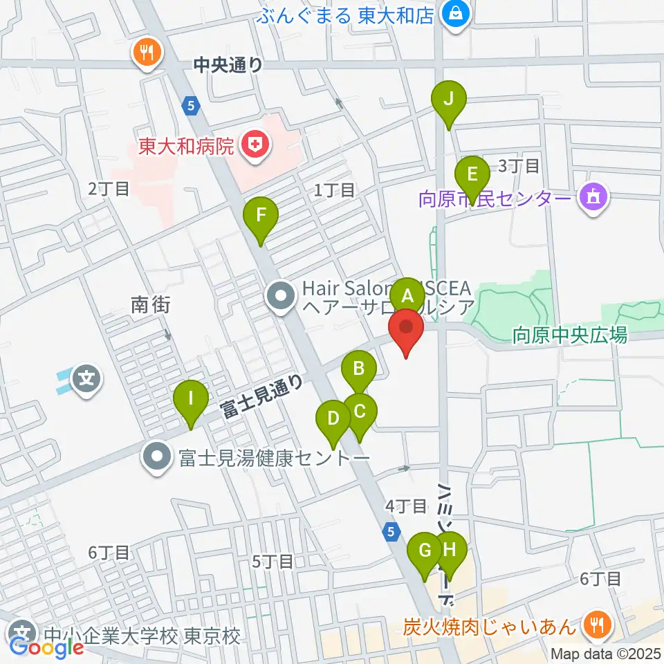 東大和市民会館ハミングホール周辺の駐車場・コインパーキング一覧地図