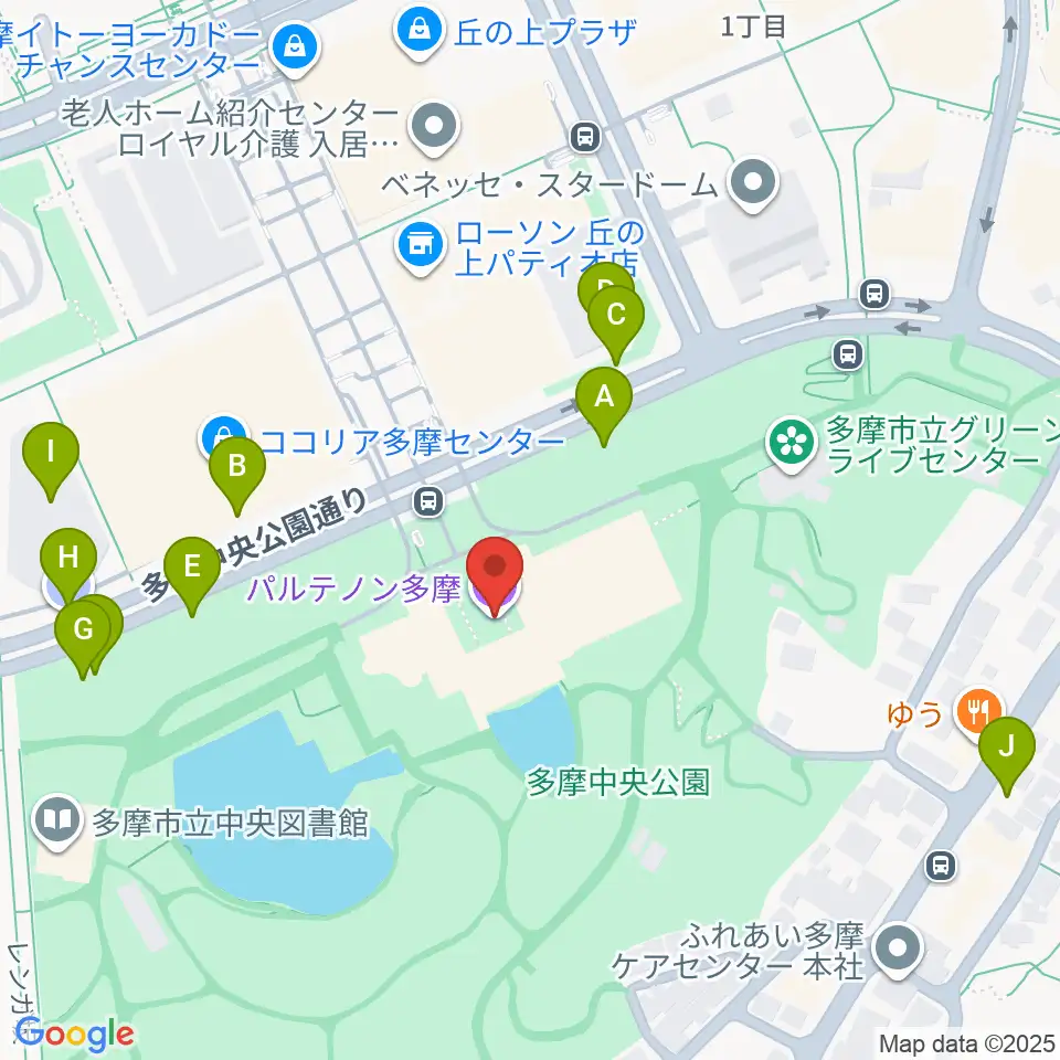 パルテノン多摩周辺の駐車場・コインパーキング一覧地図