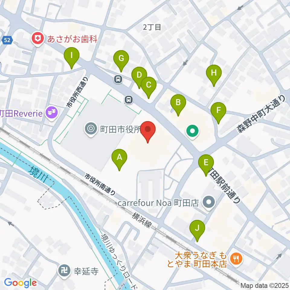 町田市民ホール周辺の駐車場・コインパーキング一覧地図