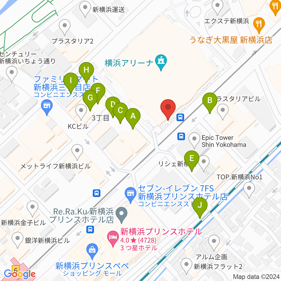 新横浜NEW SIDE BEACH周辺の駐車場・コインパーキング一覧地図