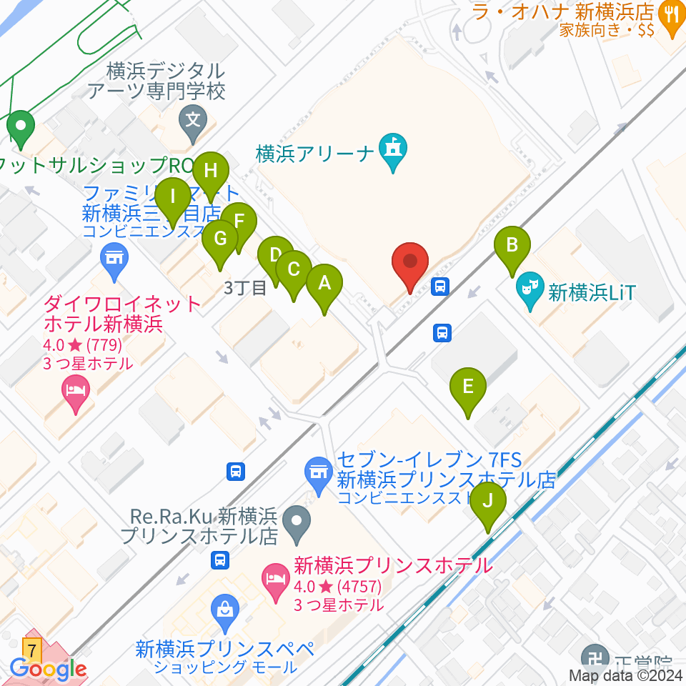 新横浜NEW SIDE BEACH周辺の駐車場・コインパーキング一覧地図