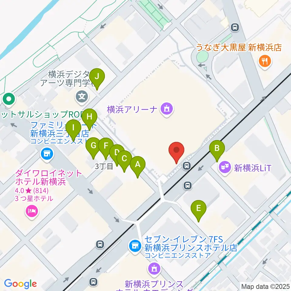 新横浜NEW SIDE BEACH周辺の駐車場・コインパーキング一覧地図