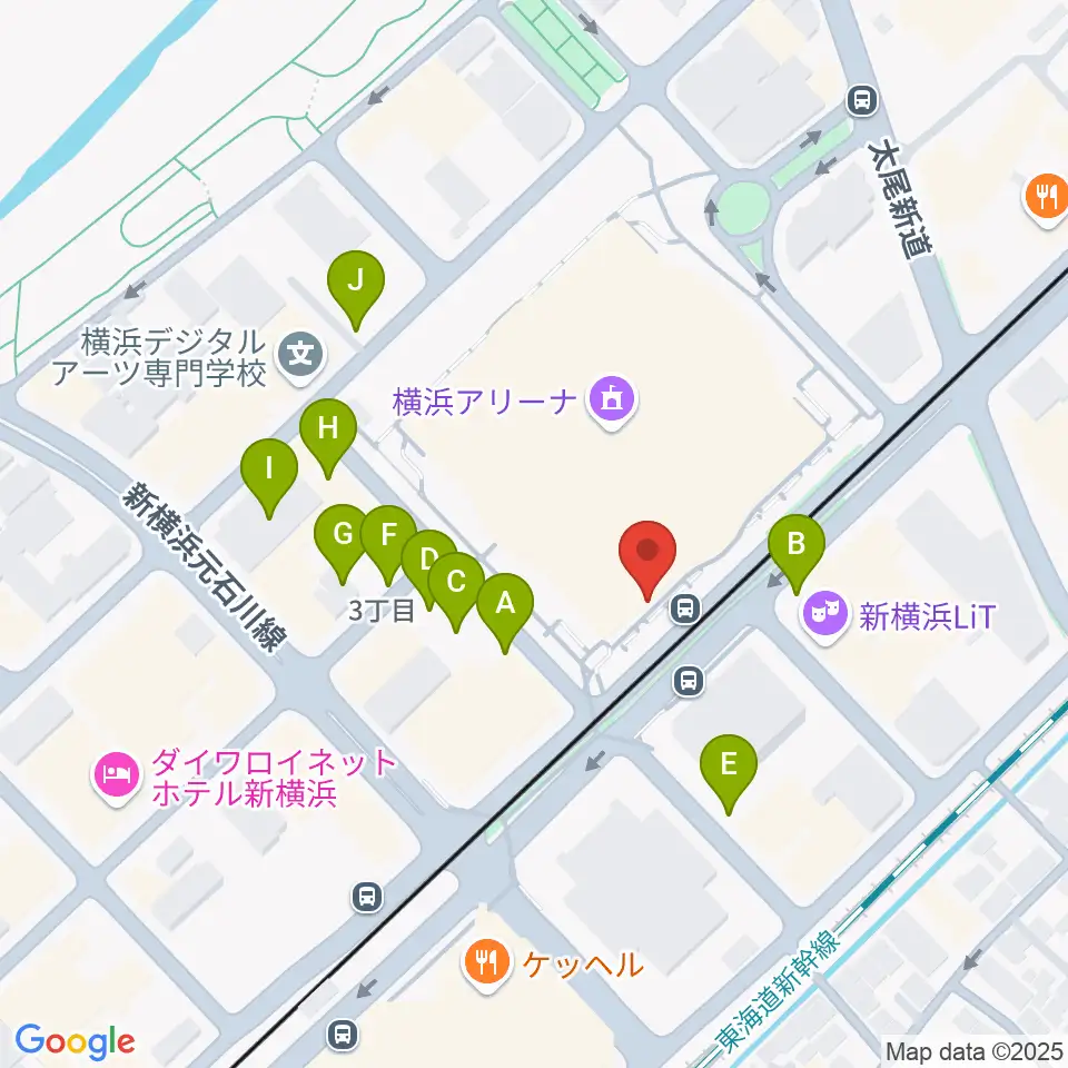 新横浜NEW SIDE BEACH周辺の駐車場・コインパーキング一覧地図