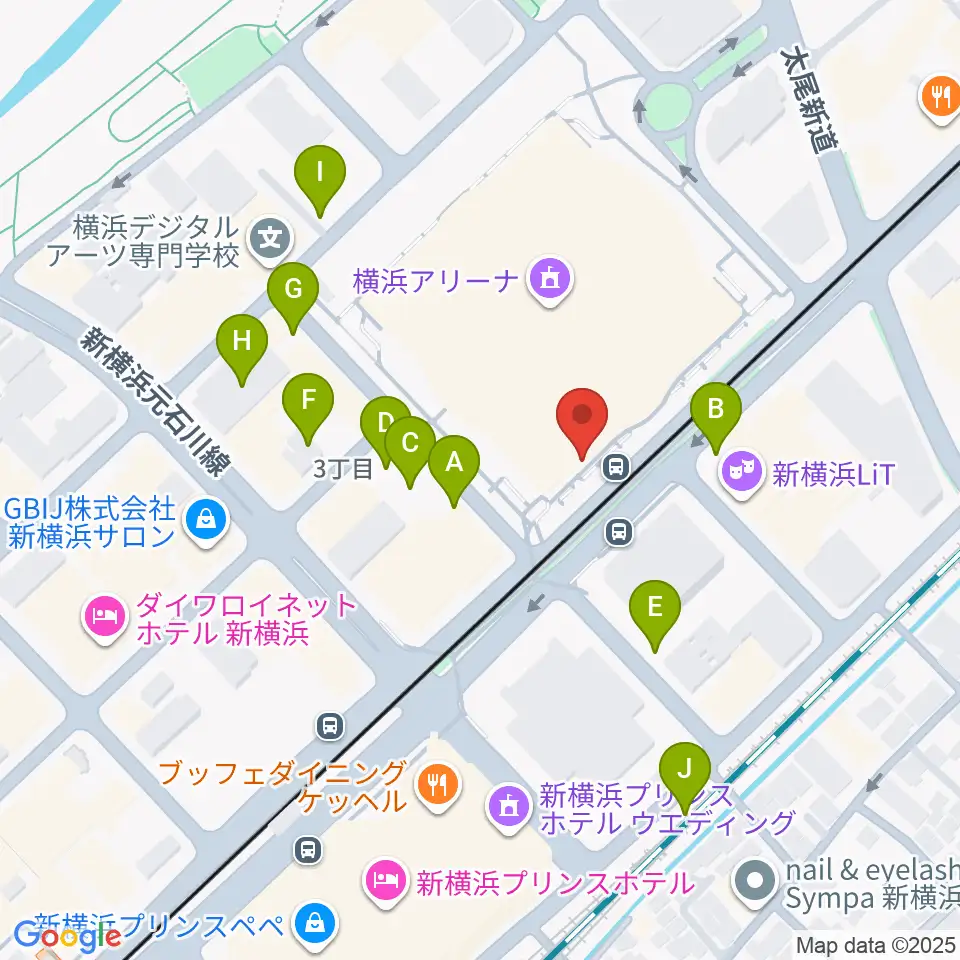 新横浜NEW SIDE BEACH周辺の駐車場・コインパーキング一覧地図