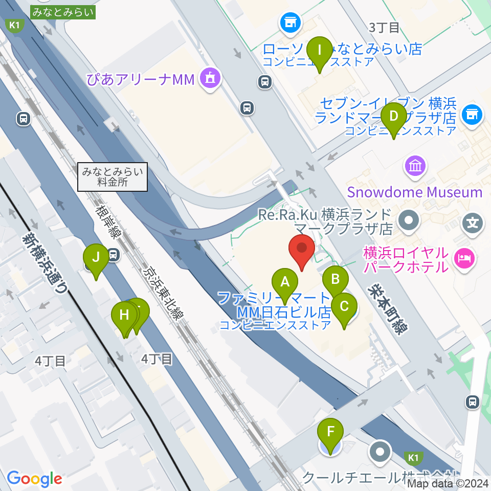 はまぎんホール ヴィアマーレ周辺の駐車場・コインパーキング一覧地図