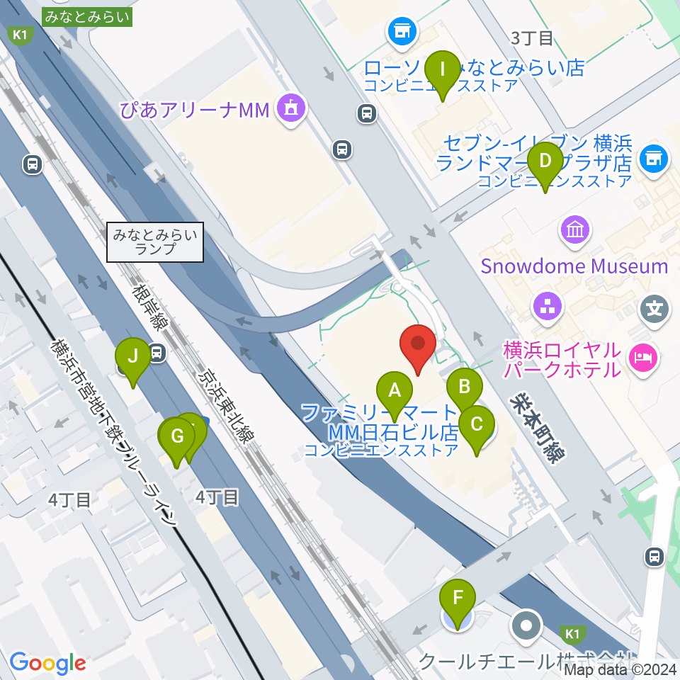 はまぎんホール ヴィアマーレ周辺の駐車場・コインパーキング一覧地図