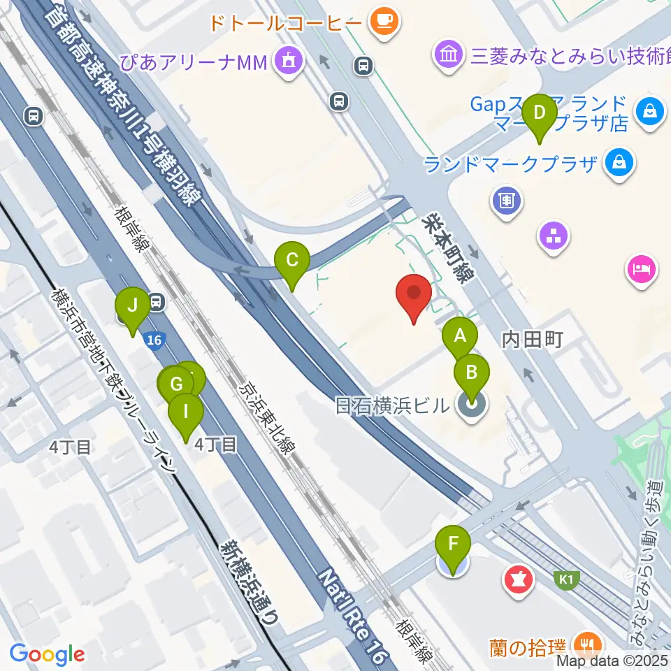 はまぎんホール ヴィアマーレ周辺の駐車場・コインパーキング一覧地図