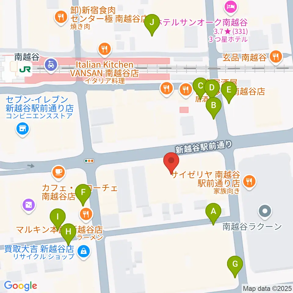 MACS大野楽器 南越谷店スタジオ周辺の駐車場・コインパーキング一覧地図