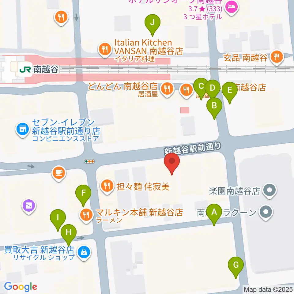 MACS大野楽器 南越谷店スタジオ周辺の駐車場・コインパーキング一覧地図