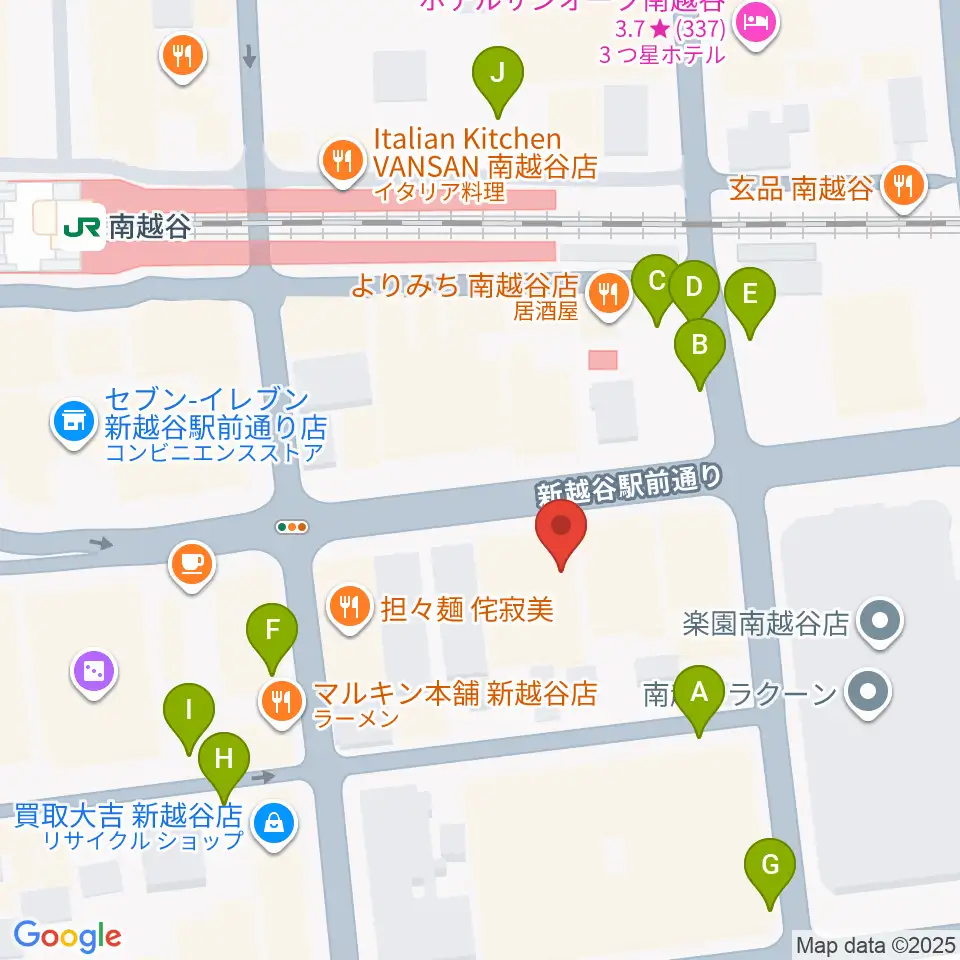 MACS大野楽器 南越谷店スタジオ周辺の駐車場・コインパーキング一覧地図