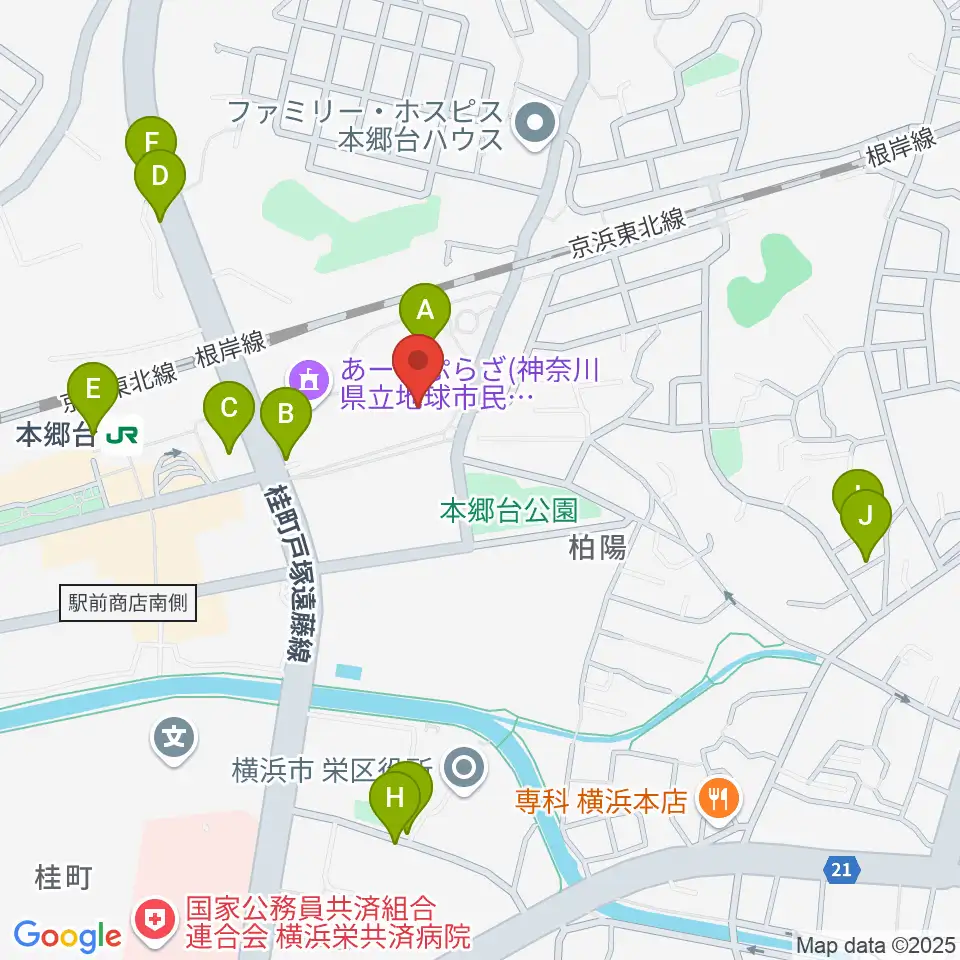 横浜市栄区民文化センター リリス周辺の駐車場・コインパーキング一覧地図