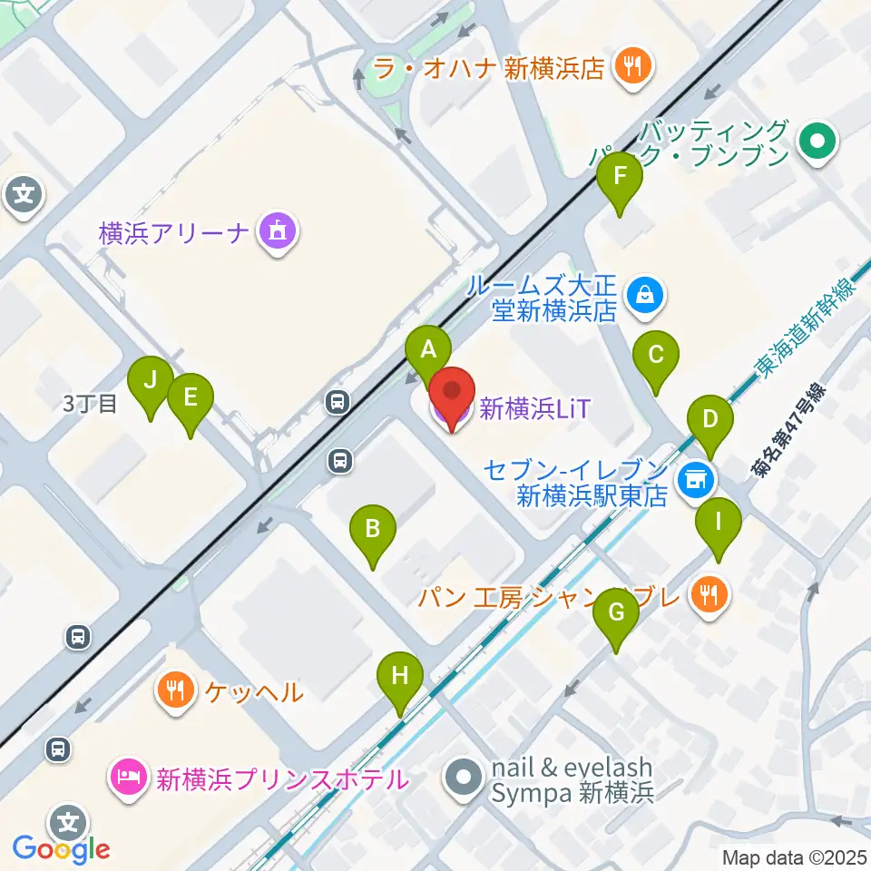 新横浜LiT周辺の駐車場・コインパーキング一覧地図