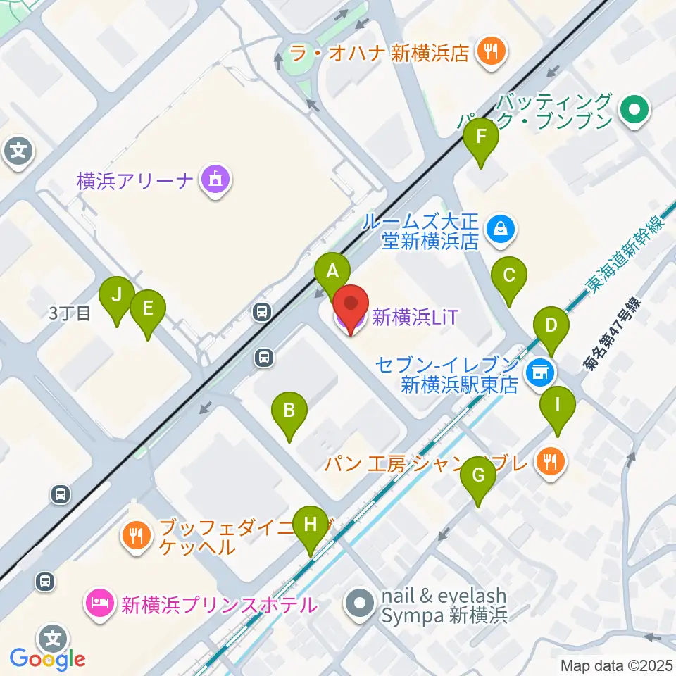 新横浜LiT周辺の駐車場・コインパーキング一覧地図