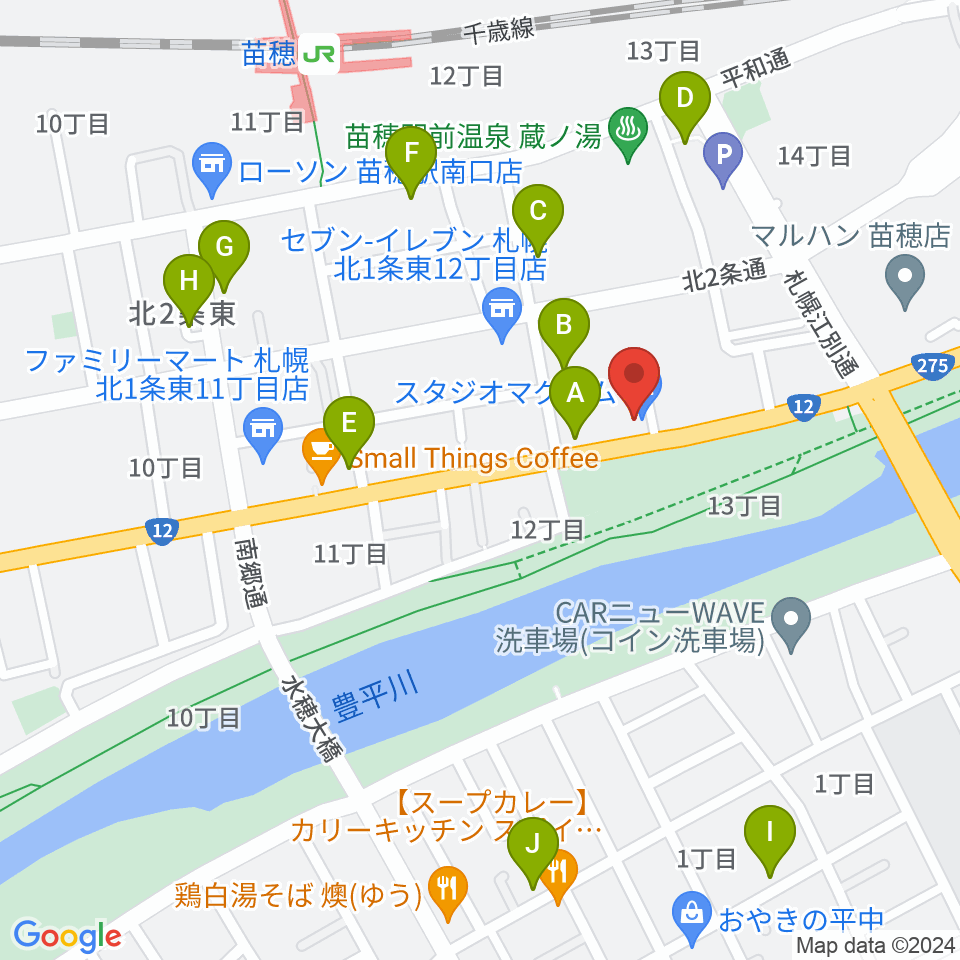 スタジオマグナム周辺の駐車場・コインパーキング一覧地図