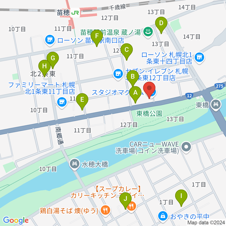 スタジオマグナム周辺の駐車場・コインパーキング一覧地図