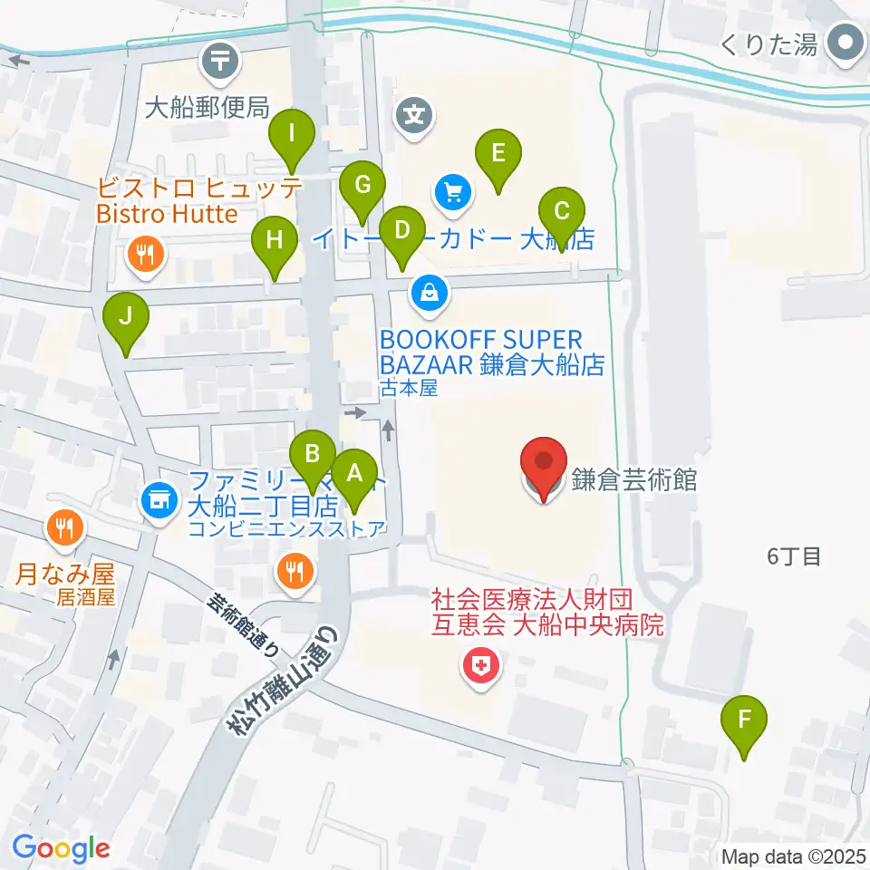 鎌倉芸術館周辺の駐車場・コインパーキング一覧地図