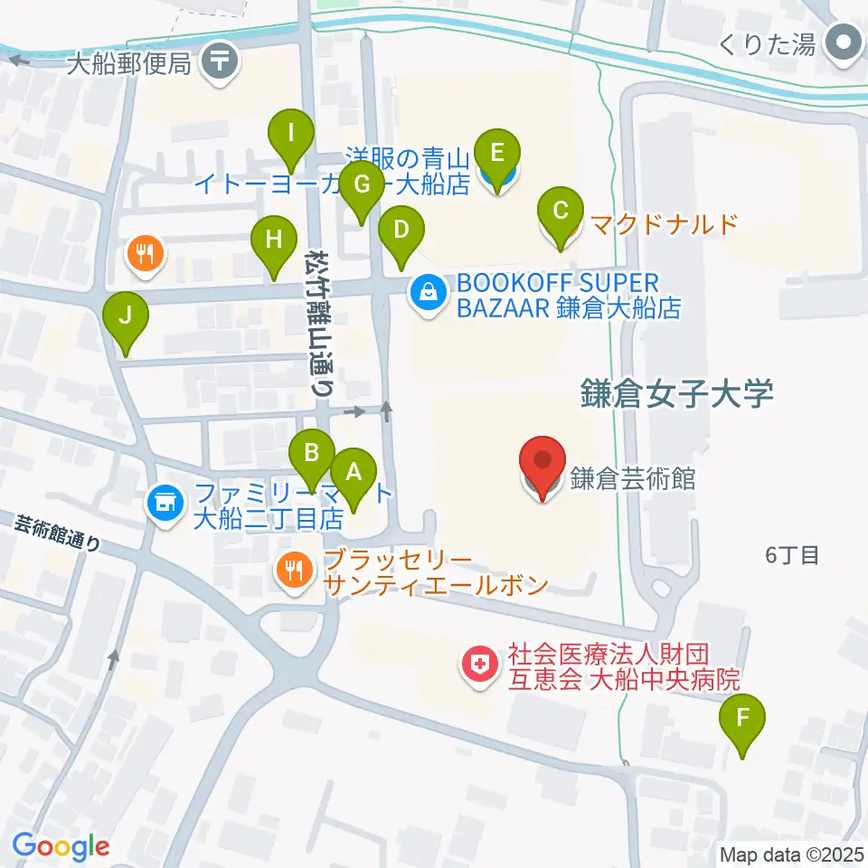 鎌倉芸術館周辺の駐車場・コインパーキング一覧地図