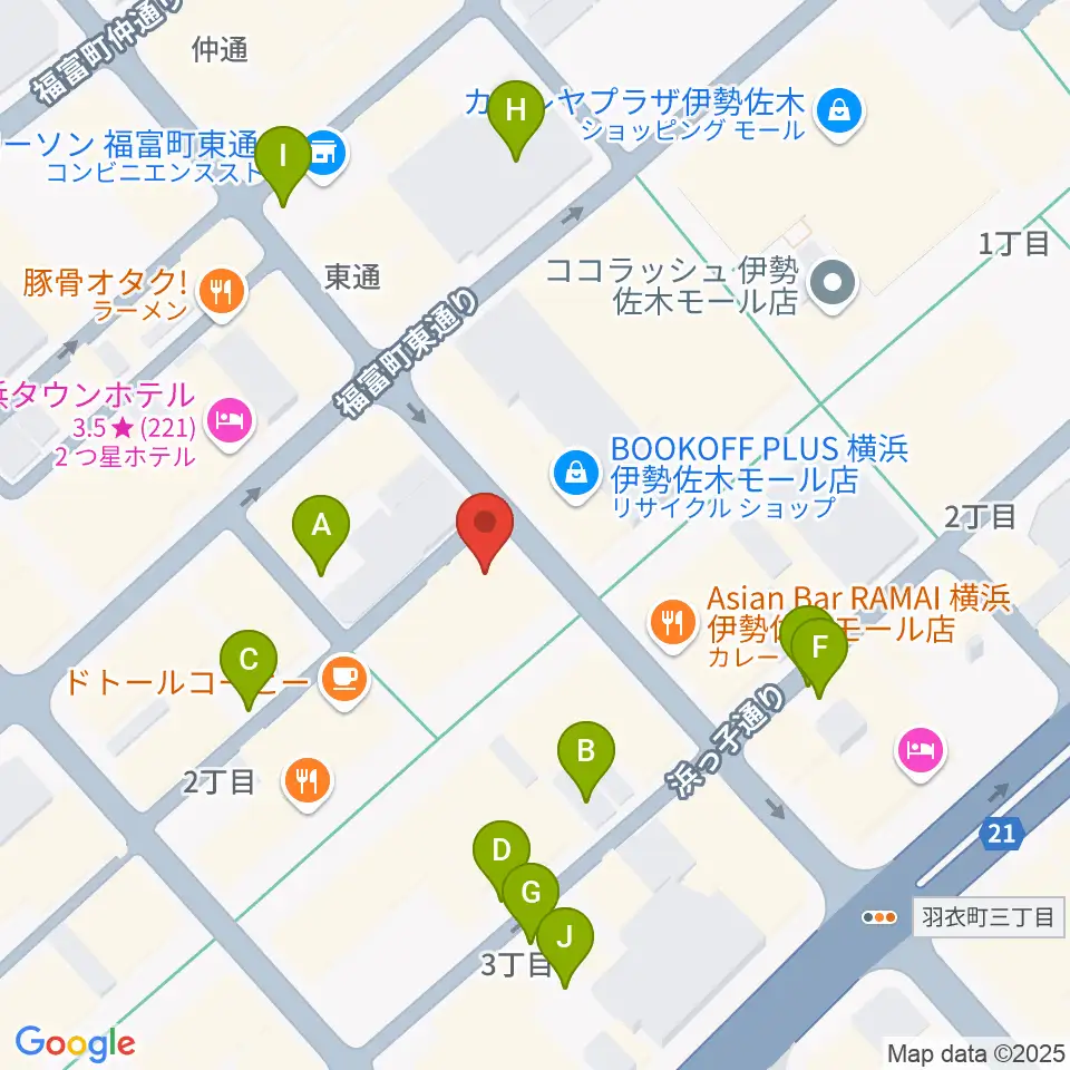 伊勢佐木町ジョンジョン周辺の駐車場・コインパーキング一覧地図
