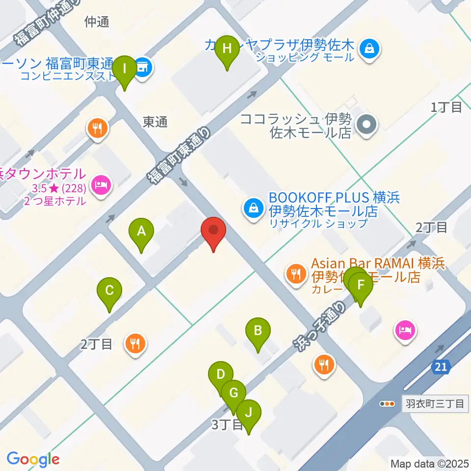 伊勢佐木町ジョンジョン周辺の駐車場・コインパーキング一覧地図