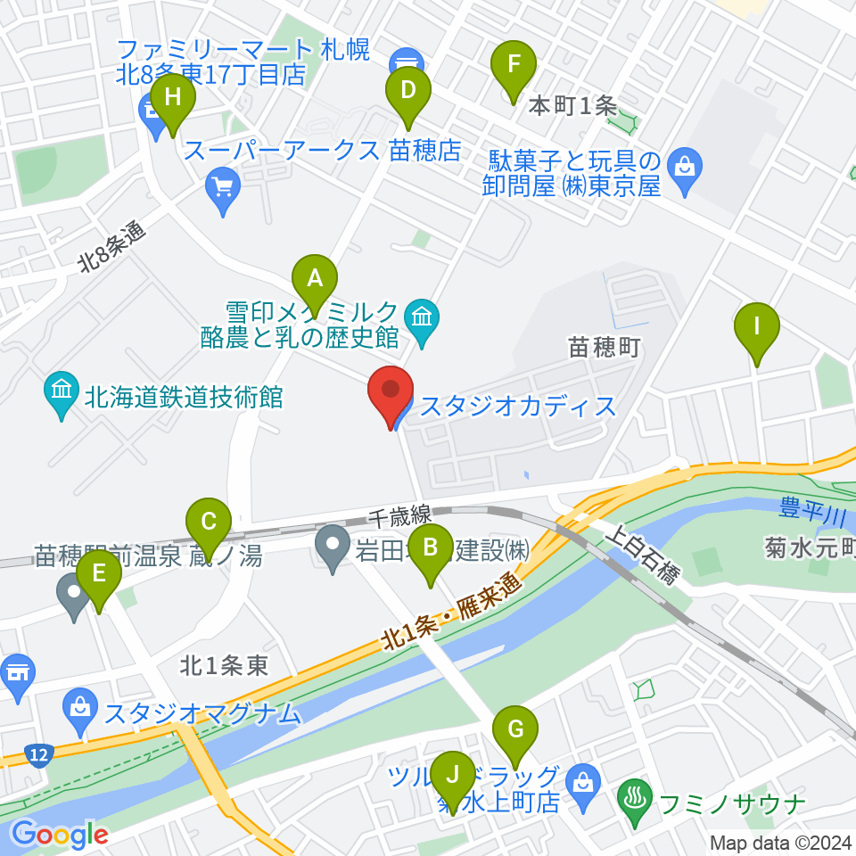 スタジオカディス周辺の駐車場・コインパーキング一覧地図