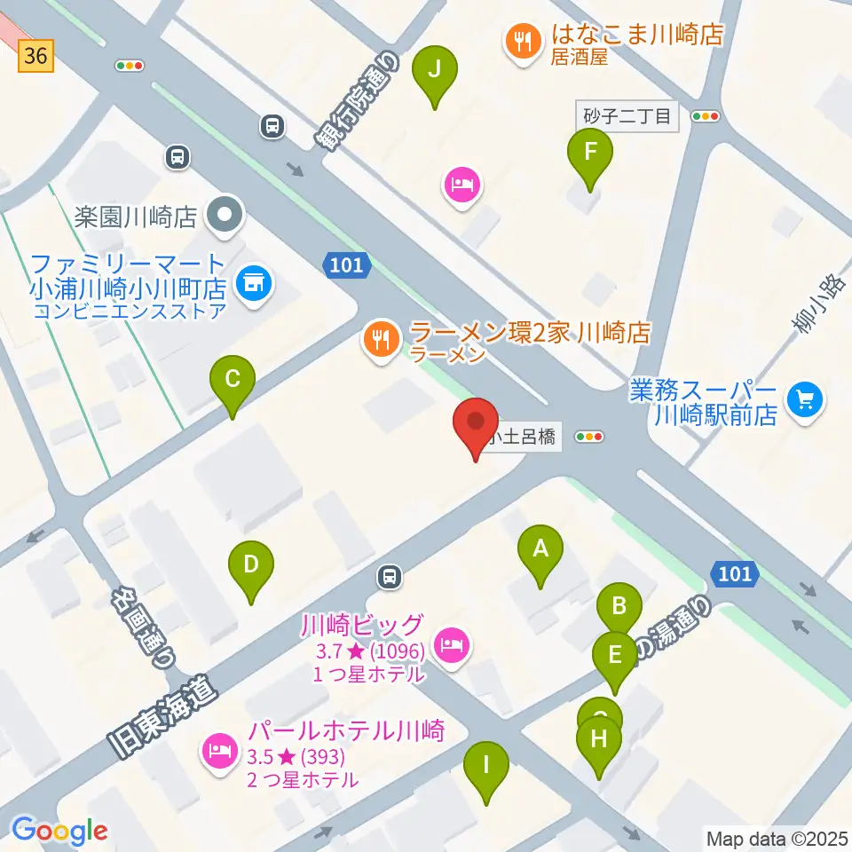 川崎セルビアンナイト周辺の駐車場・コインパーキング一覧地図