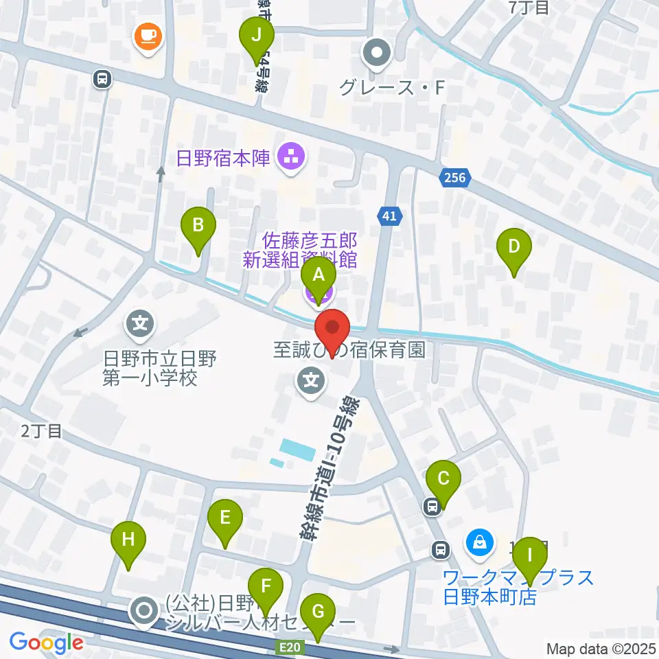 日野音楽教室周辺の駐車場・コインパーキング一覧地図