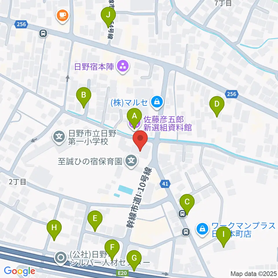 日野音楽教室周辺の駐車場・コインパーキング一覧地図