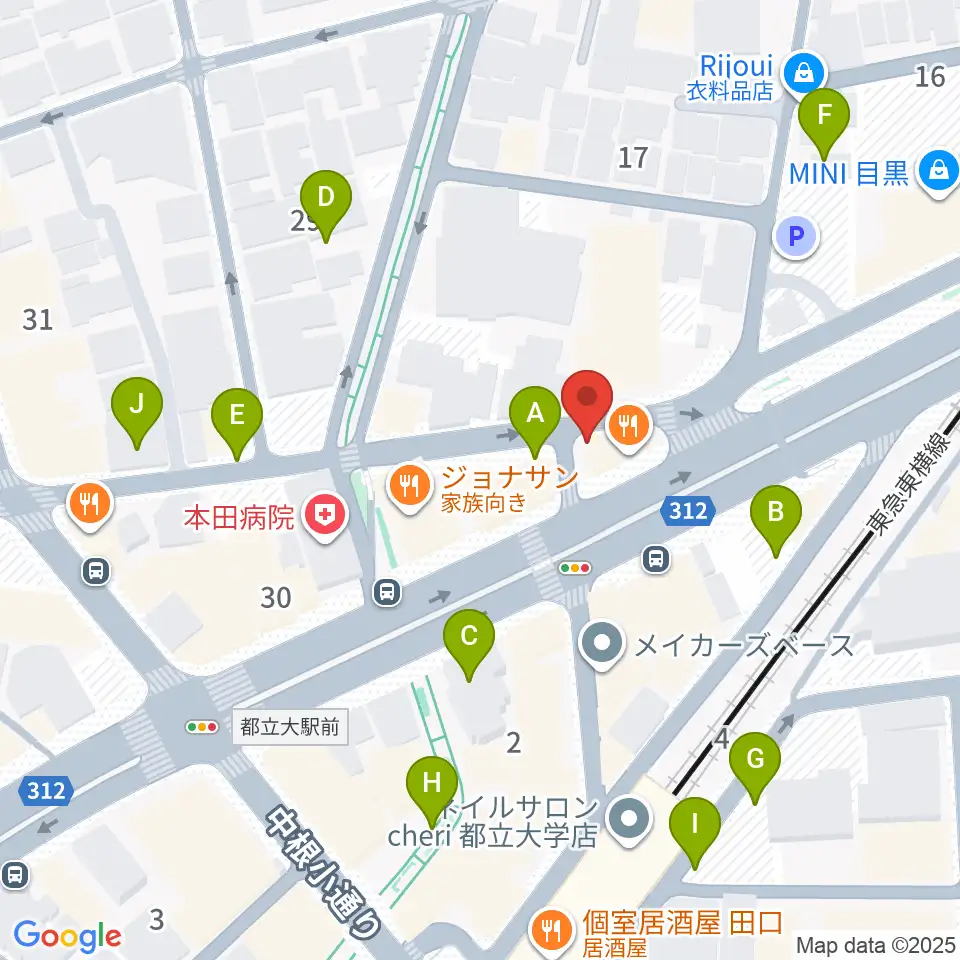 都立大学ジャミン周辺の駐車場・コインパーキング一覧地図