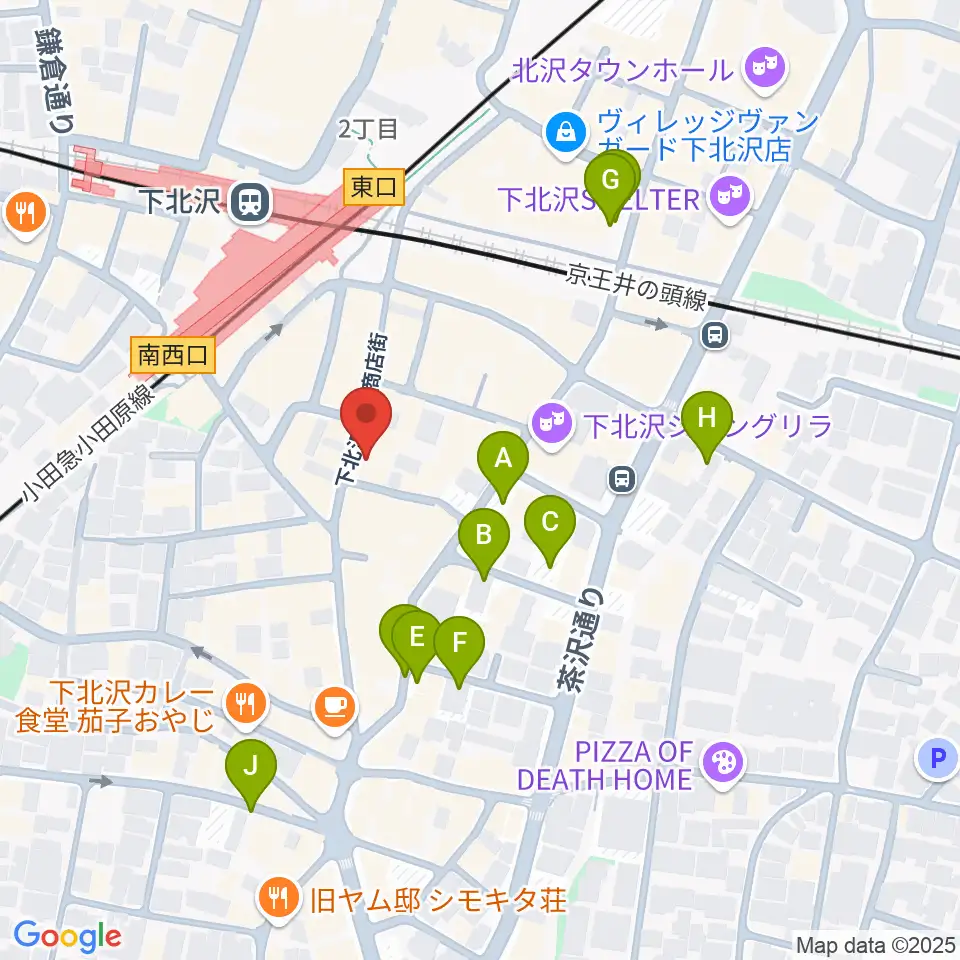 下北沢モナレコード周辺の駐車場・コインパーキング一覧地図