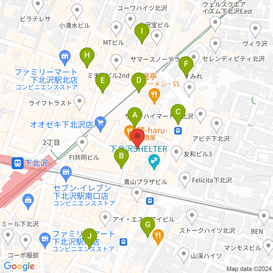 下北沢 music bar rpm周辺の駐車場・コインパーキング一覧地図