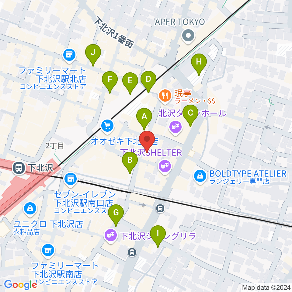 下北沢 music bar rpm周辺の駐車場・コインパーキング一覧地図