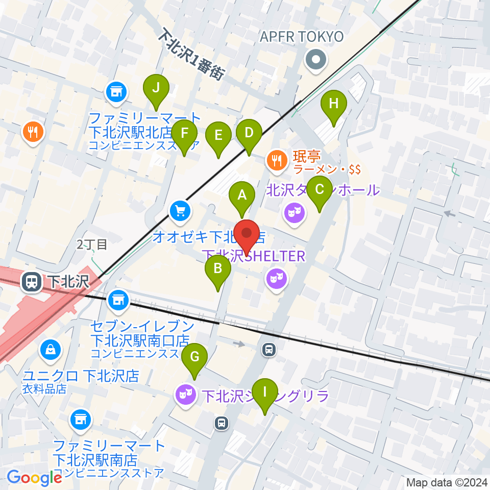 下北沢 music bar rpm周辺の駐車場・コインパーキング一覧地図