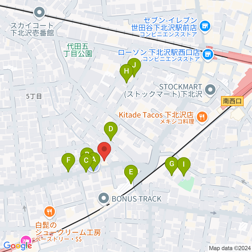 下北沢ボイスファクトリー周辺の駐車場・コインパーキング一覧地図