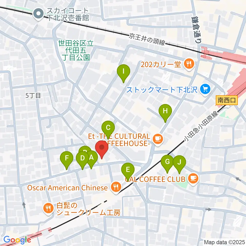 下北沢ボイスファクトリー周辺の駐車場・コインパーキング一覧地図