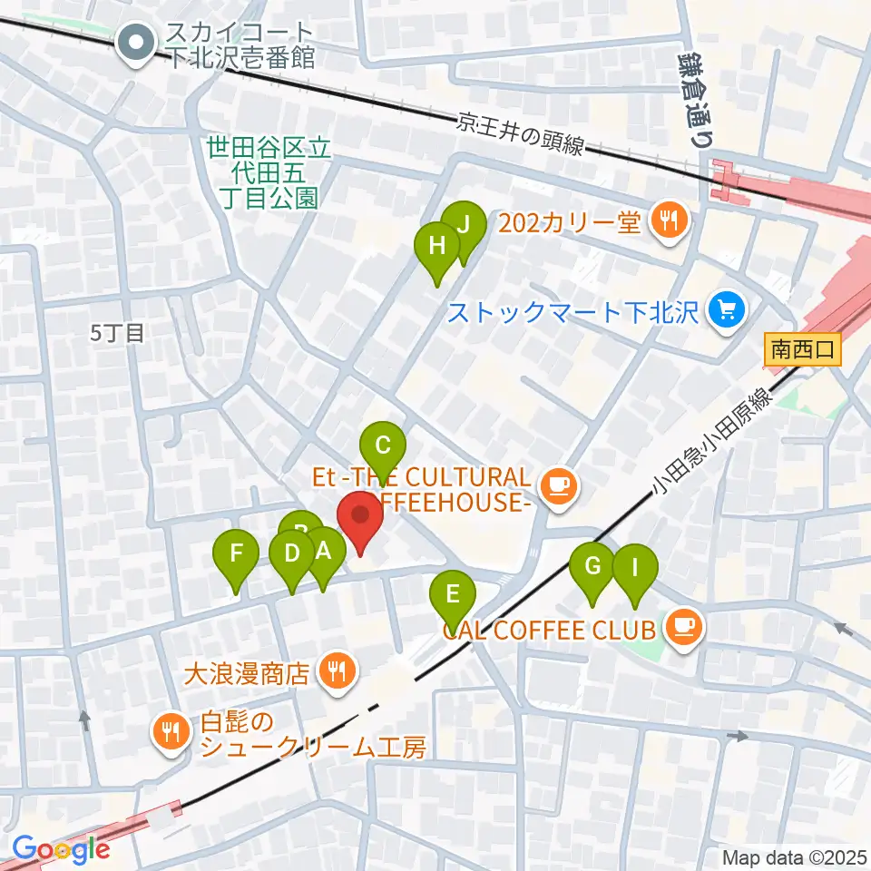 下北沢ボイスファクトリー周辺の駐車場・コインパーキング一覧地図