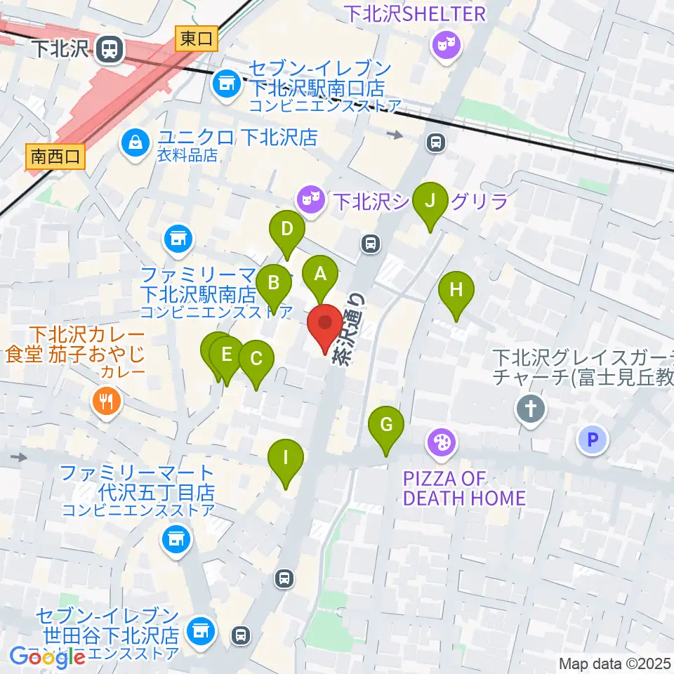 下北沢MOSAiC周辺の駐車場・コインパーキング一覧地図