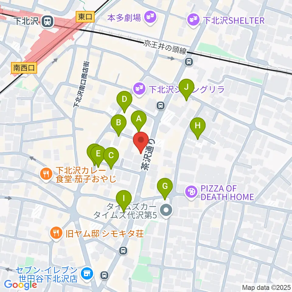 下北沢MOSAiC周辺の駐車場・コインパーキング一覧地図