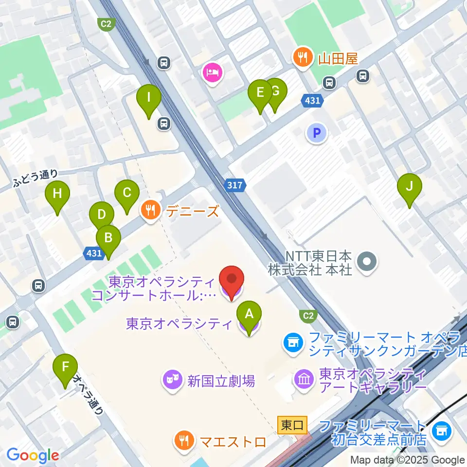 東京オペラシティ周辺の駐車場・コインパーキング一覧地図